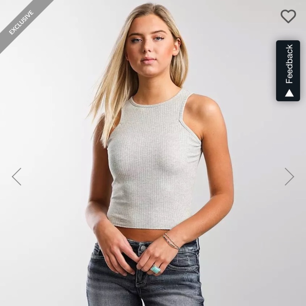 Gray ribbed tank